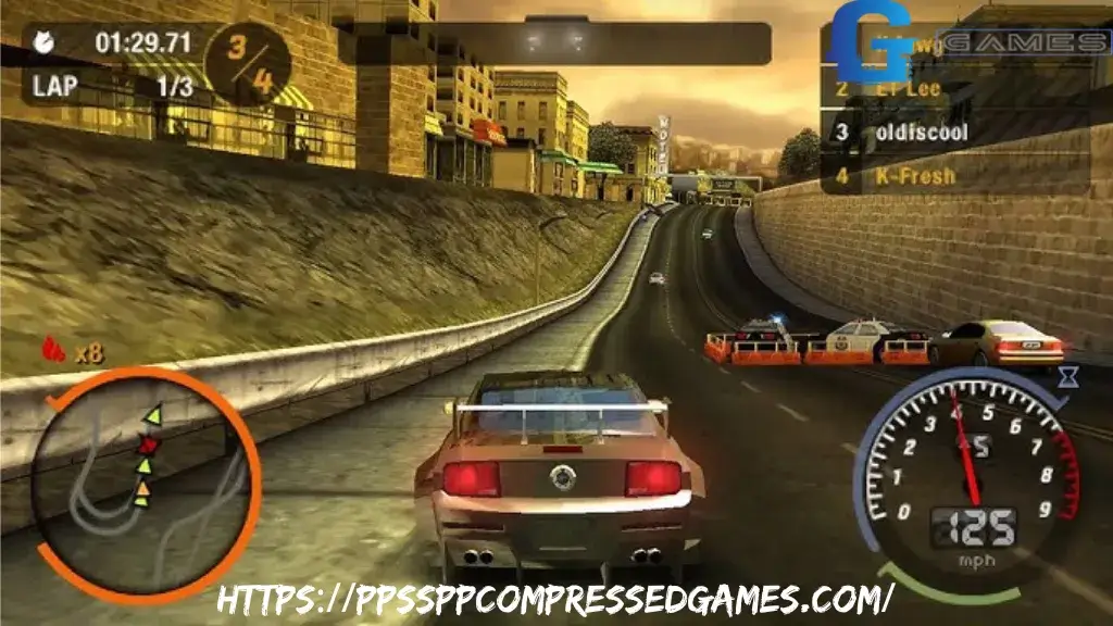 Need for Speed Most Wanted PPSSPP ISO Highly Compressed Free Download