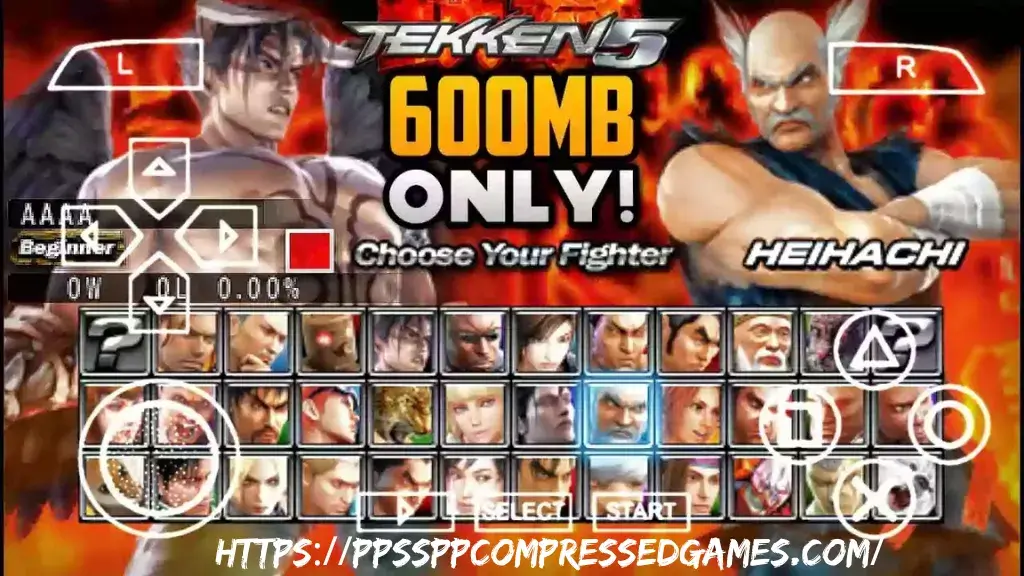 Tekken 5 PPSSPP ISO Highly Compressed